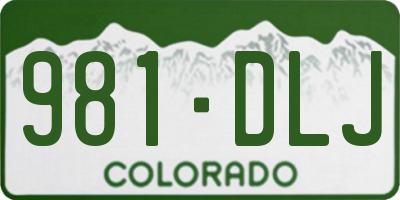 CO license plate 981DLJ