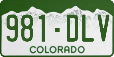 CO license plate 981DLV