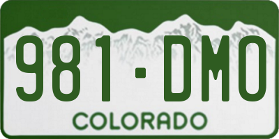CO license plate 981DMO