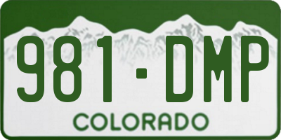 CO license plate 981DMP