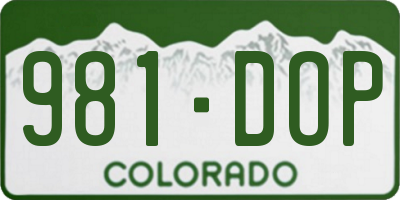 CO license plate 981DOP