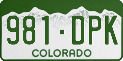 CO license plate 981DPK