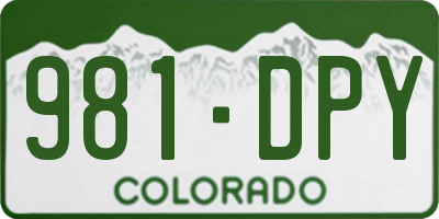 CO license plate 981DPY