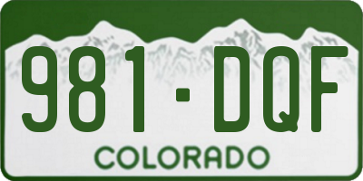CO license plate 981DQF
