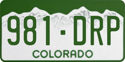 CO license plate 981DRP