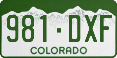 CO license plate 981DXF