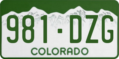 CO license plate 981DZG