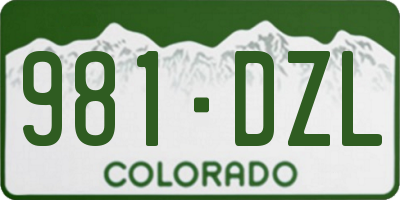 CO license plate 981DZL