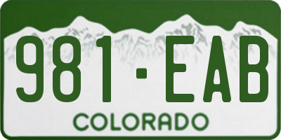 CO license plate 981EAB