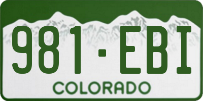CO license plate 981EBI