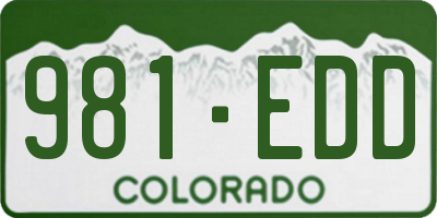 CO license plate 981EDD