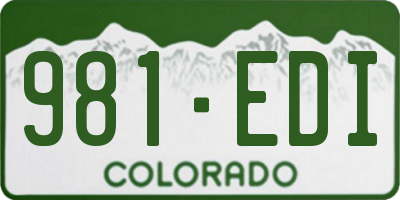 CO license plate 981EDI