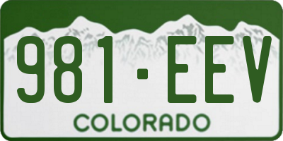 CO license plate 981EEV