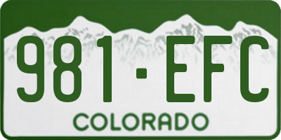 CO license plate 981EFC