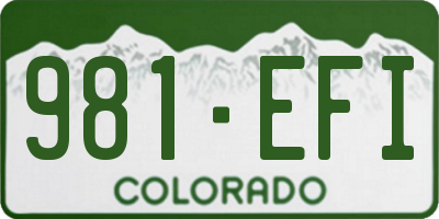 CO license plate 981EFI