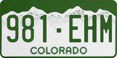 CO license plate 981EHM