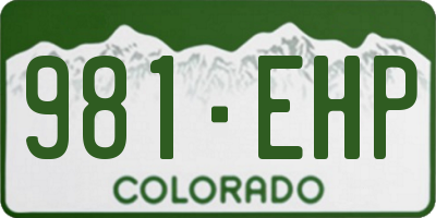 CO license plate 981EHP