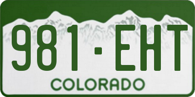 CO license plate 981EHT