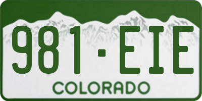 CO license plate 981EIE