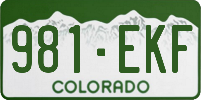 CO license plate 981EKF