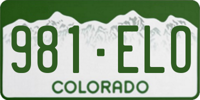 CO license plate 981ELO