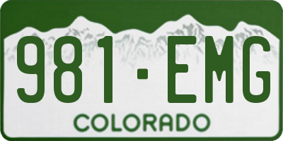 CO license plate 981EMG