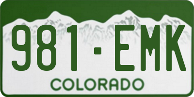 CO license plate 981EMK