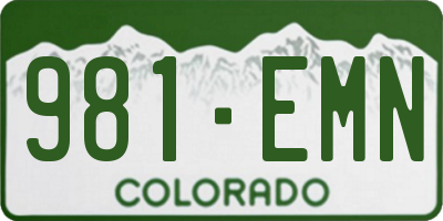 CO license plate 981EMN