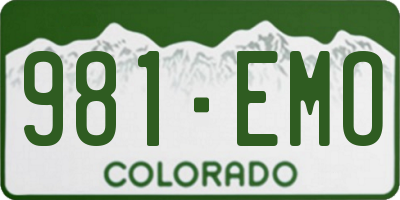 CO license plate 981EMO
