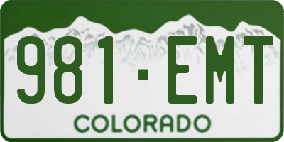 CO license plate 981EMT