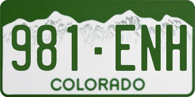 CO license plate 981ENH