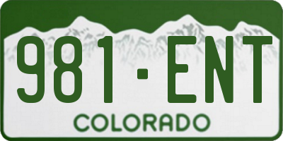 CO license plate 981ENT
