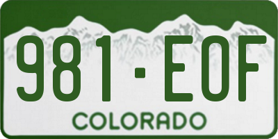 CO license plate 981EOF