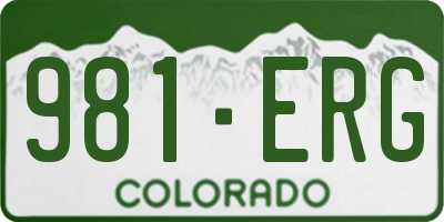 CO license plate 981ERG