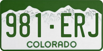 CO license plate 981ERJ