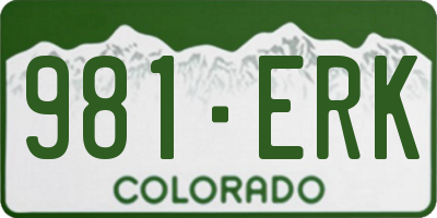 CO license plate 981ERK
