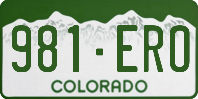 CO license plate 981ERO