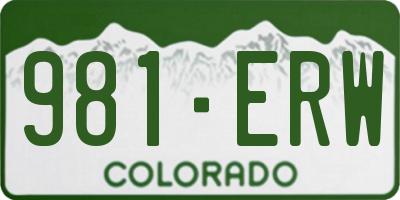 CO license plate 981ERW
