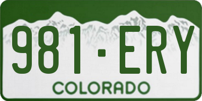 CO license plate 981ERY