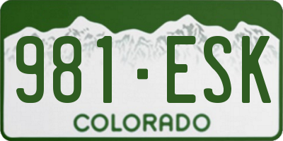 CO license plate 981ESK