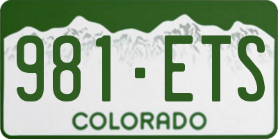 CO license plate 981ETS