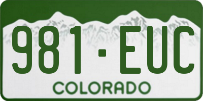 CO license plate 981EUC