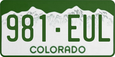 CO license plate 981EUL