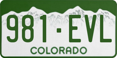 CO license plate 981EVL