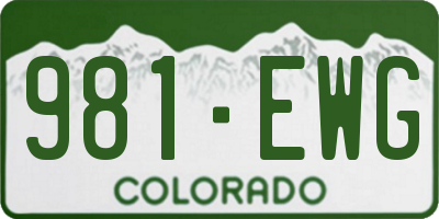 CO license plate 981EWG