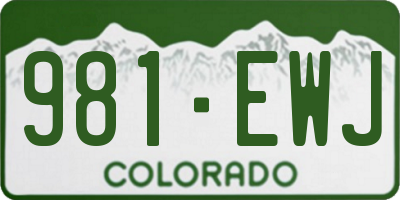 CO license plate 981EWJ