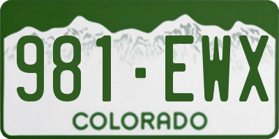 CO license plate 981EWX