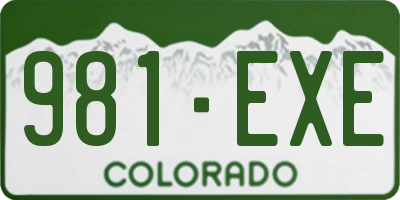 CO license plate 981EXE
