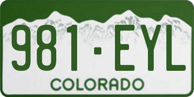 CO license plate 981EYL