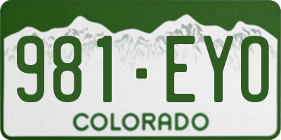 CO license plate 981EYO